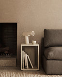 Elements Bedside Table | Varnished Microcement | Off White