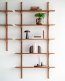 Pi Wall Shelf | Varnished Mahogany | 5 Shelves