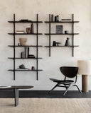 Pi Wall Shelf | Varnished Mahogany | Dark Brown | 5 Shelves