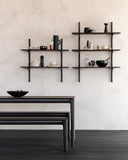 Pi Wall Shelf | Varnished Mahogany | Dark Brown | 3 Shelves