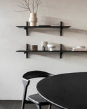 Pi Wall Shelf | Varnished Mahogany | Dark Brown | 1 Shelf | 39" X 14"