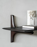 Pi Wall Shelf | Varnished Mahogany | Dark Brown | 1 Shelf | 39" X 14"