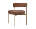 Seneca Dining Chair - Antique Brass - Bravo Cognac