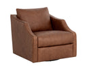 Orwell Swivel Lounge Chair - Cognac Leather