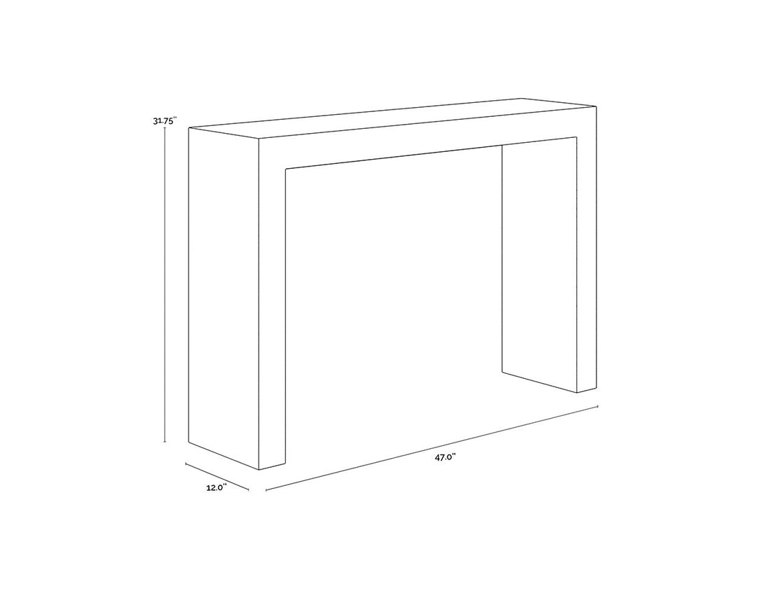 Axle Console Table - Marble Look - Black