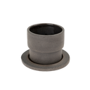 Raw Black Clay Pot/Saucer