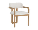 Madrone Dining Armchair - Rustic Oak - Heather Ivory Tweed