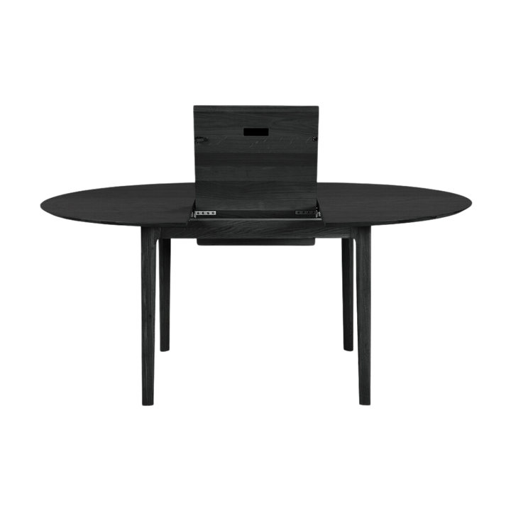 Bok Extendable Dining Table - Varnished Oak - Black - Round