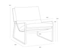 Zancor Lounge Chair - Antique Brass - Geralt Linen / Tan Leather