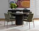 Zeke Dining Chair - Antique Brass - Bergen Olive