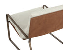 Zancor Lounge Chair - Antique Brass - Geralt Linen / Tan Leather
