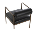 Ajani Dining Armchair - Charcoal Black Leather