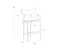Gibbons Counter Stool - Antique Brass - Charcoal Black Leather