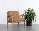 Gilmore Lounge Chair - Light Oak - Sahara Camel Leather