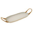 Rattan Wrapped Ceramic Platter S