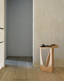 Geometric Side Table | Varnished Oak | Round
