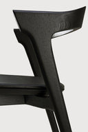 Bok Dining Chair | Varnished Oak | Black | Black Leather