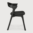 Bok Dining Chair | Varnished Oak | Black | Black Leather