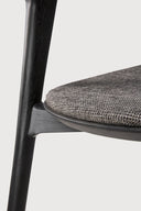 Bok Dining Chair | Varnished Oak | Black | Grey Fabric