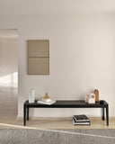 Bok Bench | Varnished Oak | Black | 50" X 14"