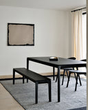 Bok Bench | Varnished Oak | Black | 50" X 14"