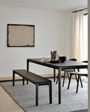 Bok Dining Table | Varnished Oak | Black | Rectangular | 71" X 35"