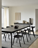 Bok Extendable Dining Table | Varnished Oak | Black | Rectangular | 71"|110" X 39"