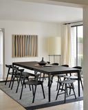 Bok Extendable Dining Table | Varnished Oak | Black | Rectangular | 79"|118" X 39"