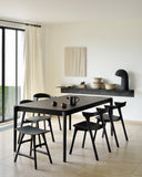 Bok Extendable Dining Table | Varnished Oak | Black | Rectangular | 79"|118" X 39"