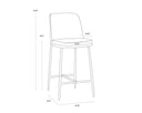 Zeke Counter Stool - Antique Brass - Bergen Ivory