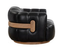Tadeo Swivel Armchair - Rustic Oak - Vintage Black Night Leather