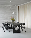 Bok Dining Chair | Varnished Oak | Black | Black Leather