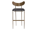 Gibbons Barstool - Antique Brass - Charcoal Black Leather