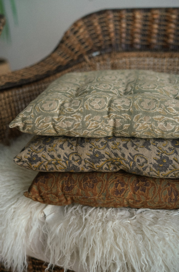 Mayur Block Print Chair Pad