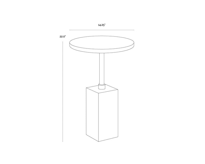 Mizani End Table - Marble Look - Dark Emperador