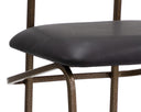 Gibbons Barstool - Antique Brass - Charcoal Black Leather
