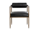 Ajani Dining Armchair - Charcoal Black Leather