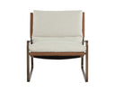 Zancor Lounge Chair - Antique Brass - Geralt Linen / Tan Leather