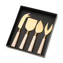 Maple Wood Cheese Knives | Set of 4 | Tumbled Gold