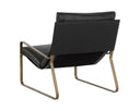 Zancor Lounge Chair - Antique Brass - Charcoal Black Leather