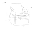 Cinelli Lounge Chair - Distressed Brown - Brentwood Charcoal Leather