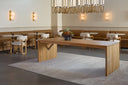 Madrone Dining Armchair - Rustic Oak - Heather Ivory Tweed
