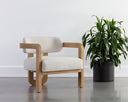Madrone Lounge Chair - Rustic Oak - Heather Ivory Tweed