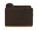 Romer Armchair - Brushed Gold - Nubuck Cocoa Leather