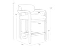 Madrone Counter Stool - Brown - Ludlow Sesame Leather