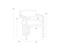 Madrone Dining Armchair - Rustic Oak - Heather Ivory Tweed