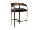 Zanatta Counter Stool - Charcoal Black Leather