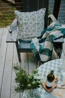 Linen Gingham Throw Blue