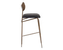 Gibbons Barstool - Antique Brass - Charcoal Black Leather