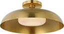 Cyrus 16" Flush Mount | Hand-Rubbed Antique Brass | White Glass